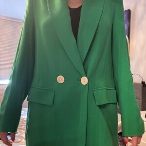 Green Women's Blazer Coat